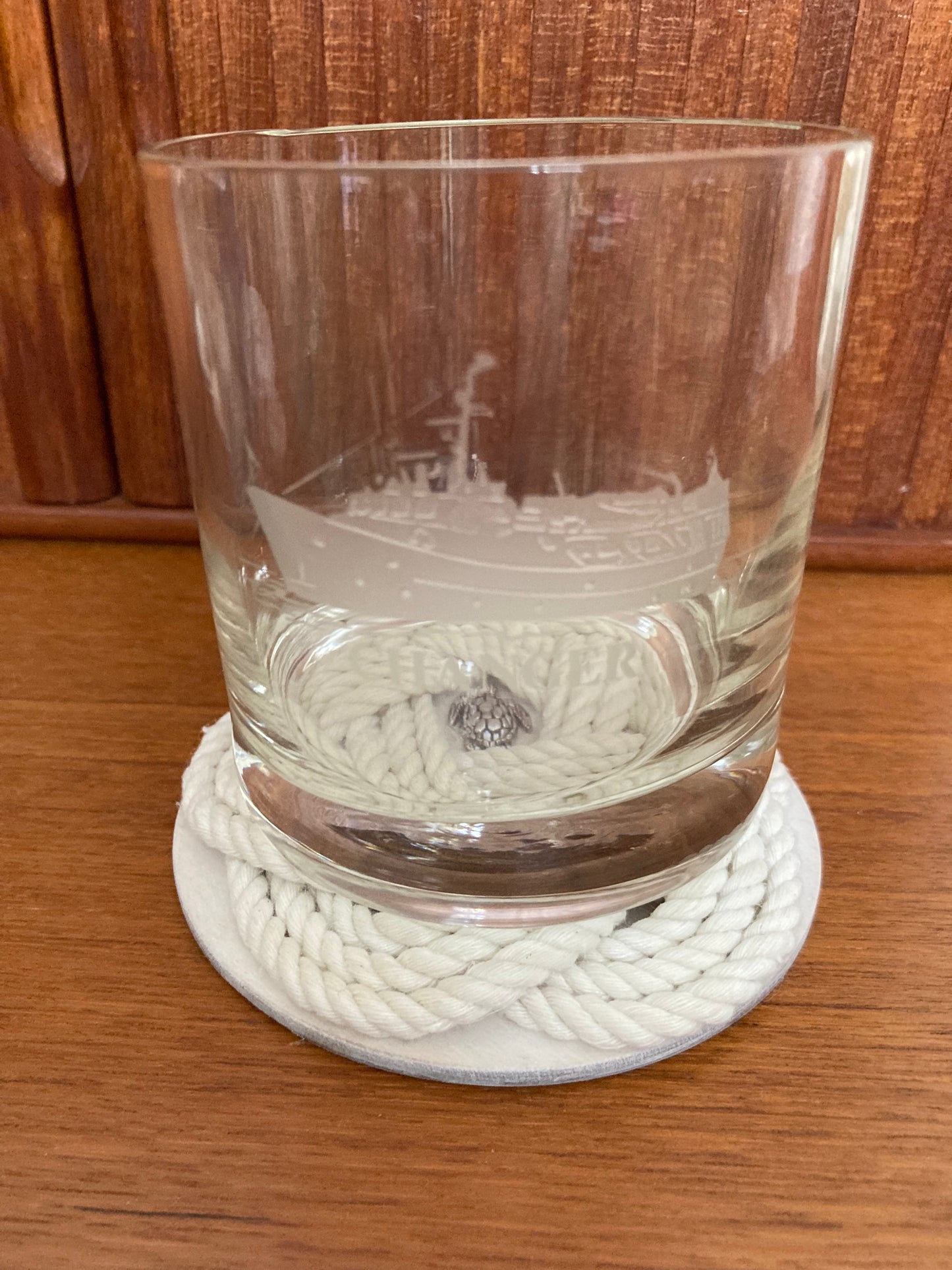 Nautical Coastal Rope 4" Drink Coasters -Set Of Four - White