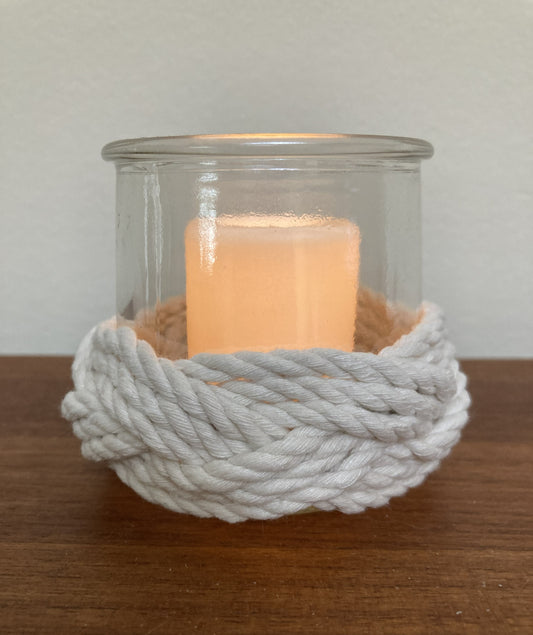 Nautical Coastal White Votive Candle Holder